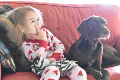 Reagan enjoying some time with our niece.