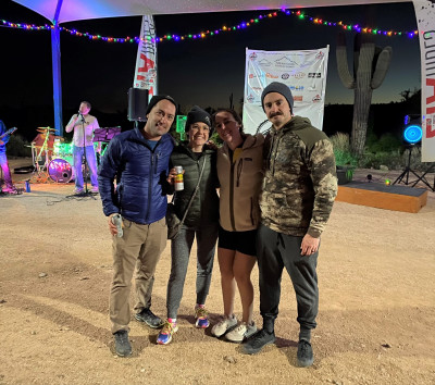 4 person mountain bike race with our friends.
