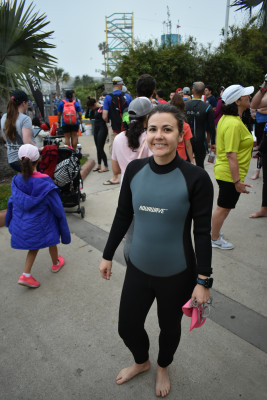 Ready for the open water swim portion of the half Ironman.