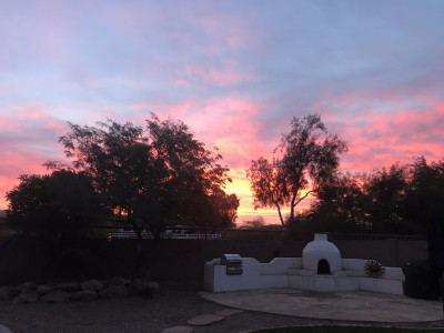 Our backyard at sunset! We're so blessed by God's beauty.