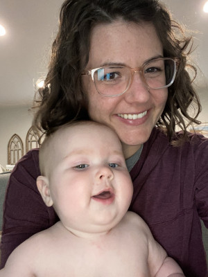 Elizabeth babysitting her niece.