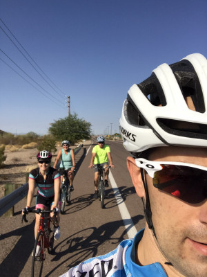 Elizabeth's parents on a road ride with us.