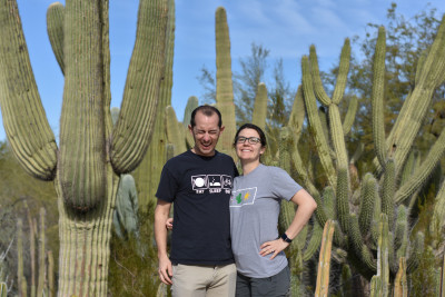 Enjoying the day at the botanical garden.