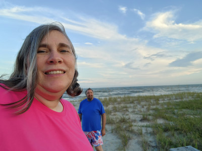 Visiting family at the beach