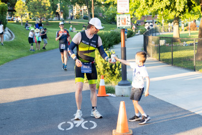 Cheering on Richard during one of his IRONMAN races.