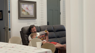 The boys love bed time because Richard reads Harry Potter to them before bed.  