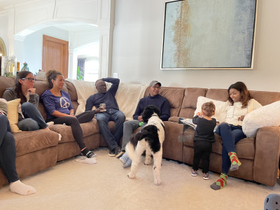 Sharing time with friends who are like family.
