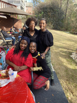 Dawanna visiting her Grandma and cousins.