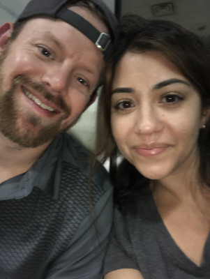 A photo of us on the plane to New Zealand