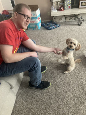 Kloof and Collin holding hands