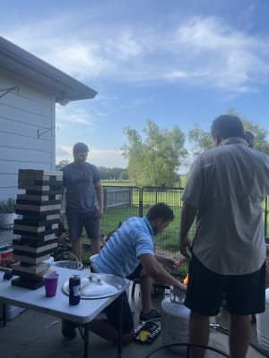 Jenga + Boiled crawfish make for a great family dinner night!