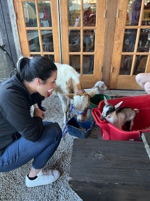 Petting zoo night at a nearby restaurant!
