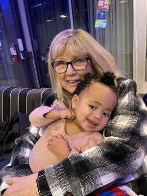 Snuggling with Grammy