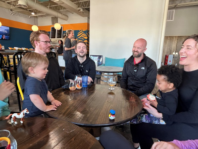 Hanging out with friends at a local brewery