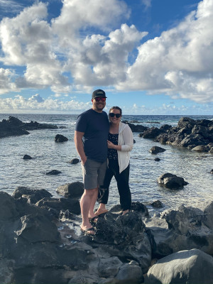 We stopped after driving the Road to Hana to see some sea turtles! We saw a couple resting on the rocks. 