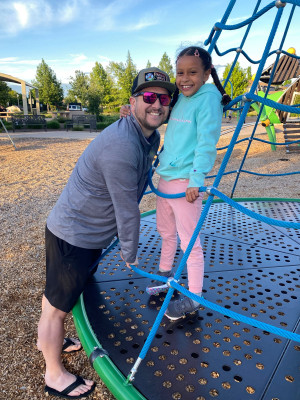Dad is definitely the best at spinning the merry-go-round!