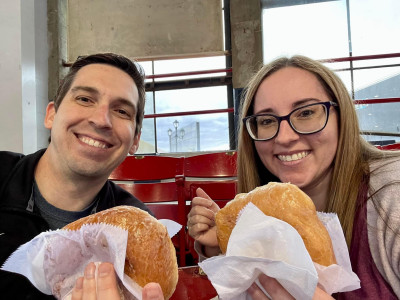 When the donut is as big as your head you know it's gonna be good! 
