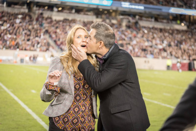 Getting introduced at an Aggie game in front of 100k + people and Casey does this lol. 