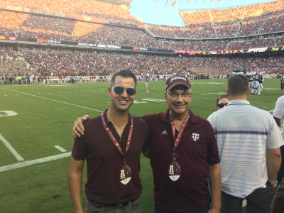Casey and his dad at an A&M game.
