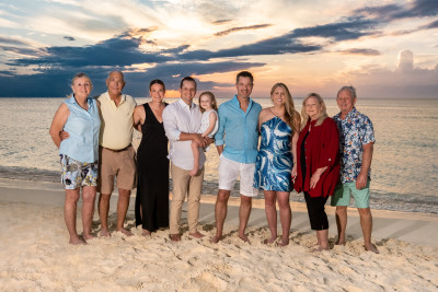 Both of our parents and Casey's sister, brother-in-law and niece.