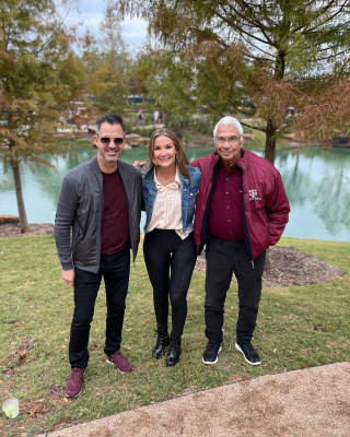 Casey with his sister and dad before an A&M game.