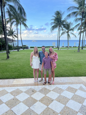 Casey and Sarah with their godchildren.