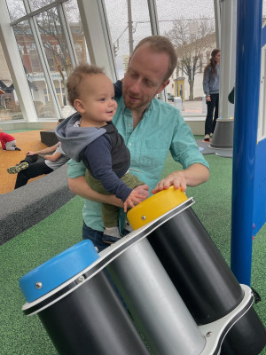Drumming at the playground
