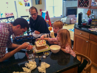 Making gingerbread houses