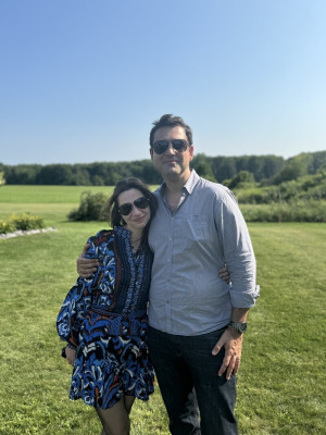 At our friend Natalie’s wedding in upstate New York.
