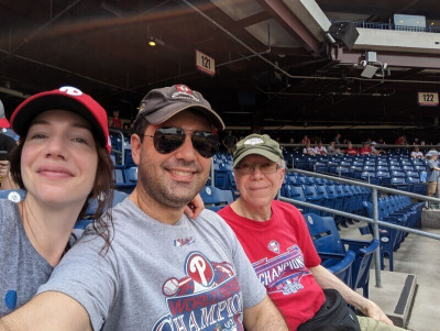 At a recent Phillies game with my dad Frank.