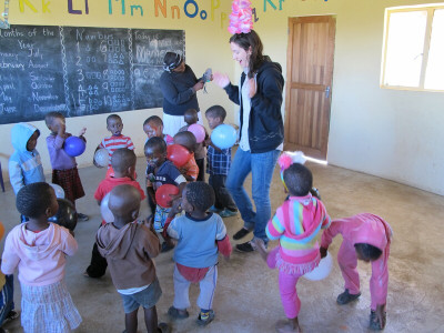 Kaye teaching in Zululand, South Africa.
