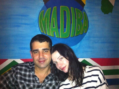 Enjoying dinner out at one of our favorite restaurants.