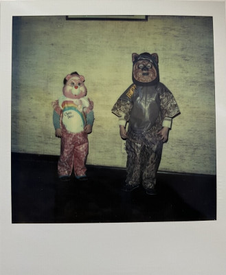 Kaye as a child, ready for trick-or-treating with her brother Todd.