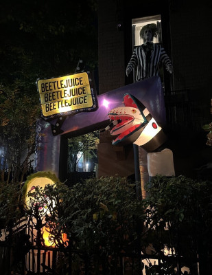 Our neighborhood, decorated for Halloween.
