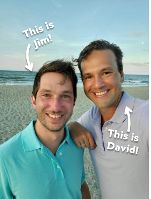 David and Jim at the beach