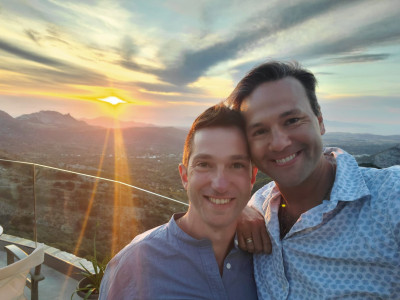 Jim and David in Greece