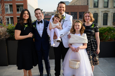 Best friends, Caroline & Stacey, and flower girls, Scout & Natalie 