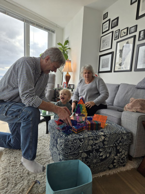 Henry playing with David's parents, Grammy & Grampy