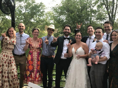 Uncle Nick and Aunt Chelsea's wedding in Texas! Jim's Cousins MJ, Will, Lacey, Conor, Jim's brother, Nick (groom) and sister-in-law Chelsea (bride), Uncle Mike, Baba, Henry, Dada, and Aunt Lisa 