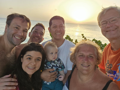 Sunsets in Barbados with Grammy & Grampy and Tia Caroline & Tio Javier 
