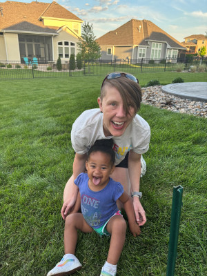 Laughing on a beautiful Spring evening